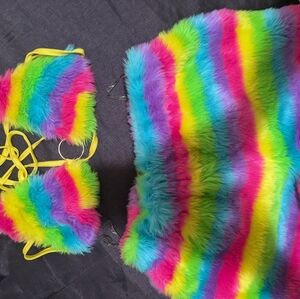 Hot and Delicious Fuzzy shorts and bikini top